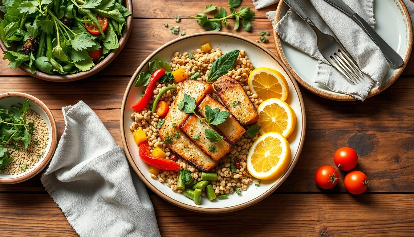 Quick weeknight dinner prepared in a home kitchen