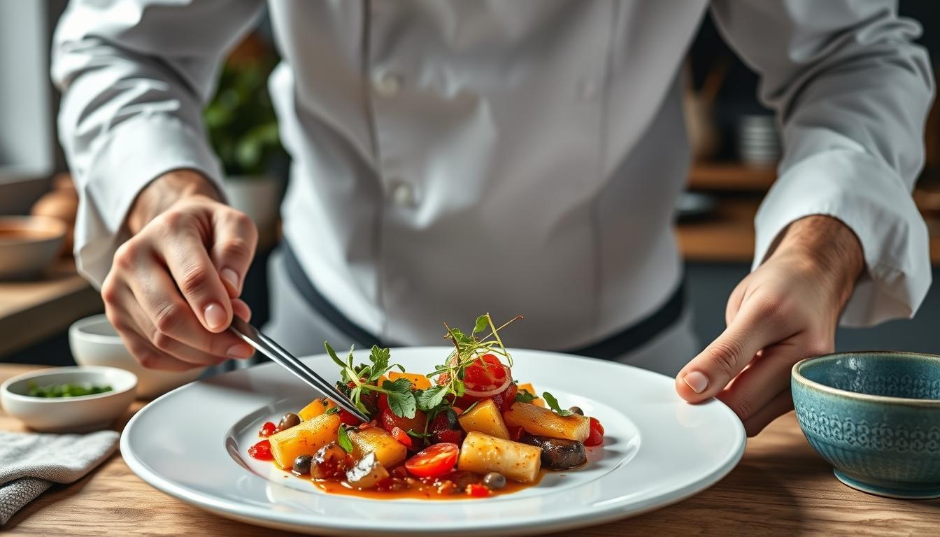 Home cook preparing ingredients in the kitchen